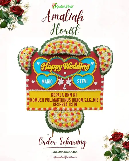 Papan Bunga Pernikahan Napal Putih